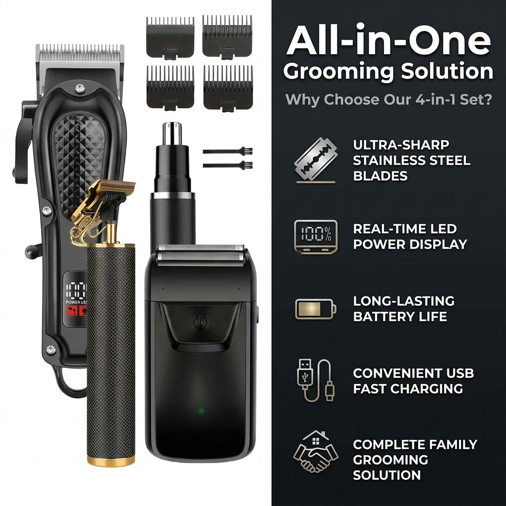 Kit de tondeuse à cheveux 4 en - Electric Shaver Rotary avis et prix